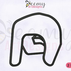 Disegno per ricamo con alfabeto Q in lingua dei segni / Telaio 4x4 e 5x7 EMB / Disegno per ricamo con alfabeto Q in lingua dei segni / Disegno per ricamo con segno Q in lingua dei segni