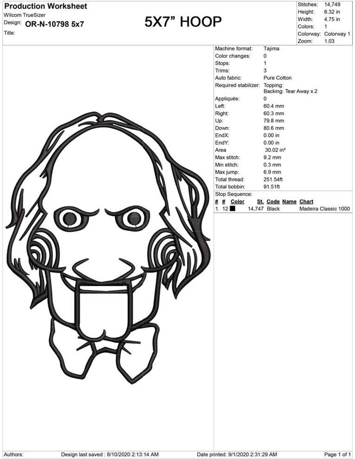 Saw Jigsaw Killer Mask Embroidery Design 4x4 and 5x7 Hoop Etsy