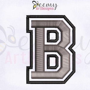 Letter B 3D Puff Machine Embroidery Design | 2 Inches Embroidery Logo | 3D Puff Embroidery Design | B 3D Puff Embroidery Design | Puff EMB