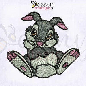 Innocent and Furry Thumper Embroidery Design | 4x4 Hoop Embroidery Design | Thumper Embroidery Designs | Easter Rabbit Embroidery Designs
