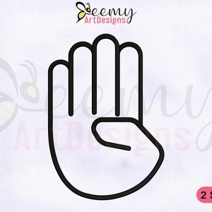 Alphabet Sign B Embroidery Design | 4x4 & 5x7 Hoop EMB Designs | Sign B Embroidery Design | Hand Sign B Embroidery Design | Sign EMB Designs