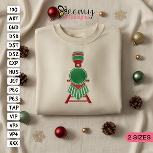 Borduurpatroon met monogram van de Polar Express-trein, borduurring 4x4 5x7 (direct te downloaden)