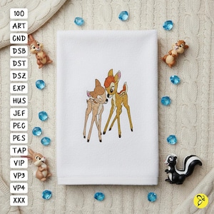 Borduurpatroon Faline en Bambi, borduurring 4x4 5x7 (direct te downloaden)