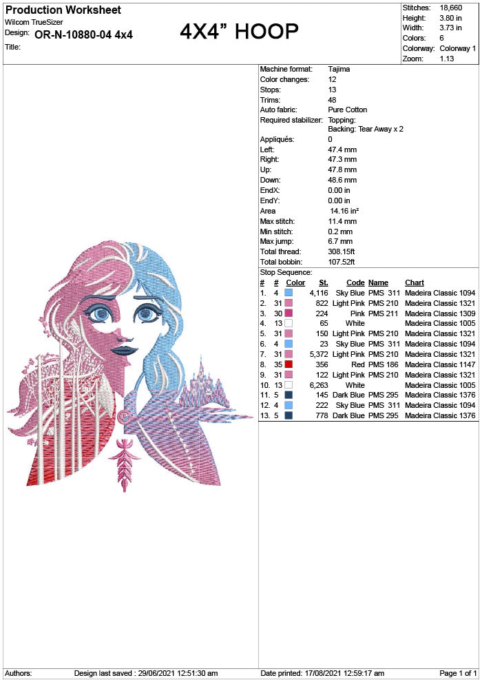 Creative Princess Anna Embroidery Design, Frozen Embroidery Designs ...