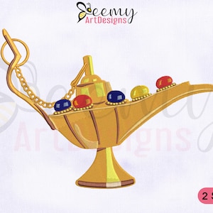 Aladdin Lamp Machine Embroidery Design, Aladdin Embroidery Designs, Lamp Embroidery Design, 2 Sizes Machine Embroidery Designs, EMB Designs