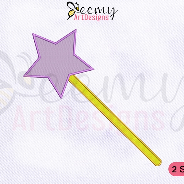 Magical Fairy Stick Embroidery Design, 4x4 and 5x7 Hoop, Star Stick Embroidery Design, Fairy Tale Embroidery Designs, Fairy Wand Embroidery