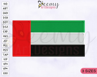 UAE Flag Embroidery Design | United Arab Emirates (Digital Download)