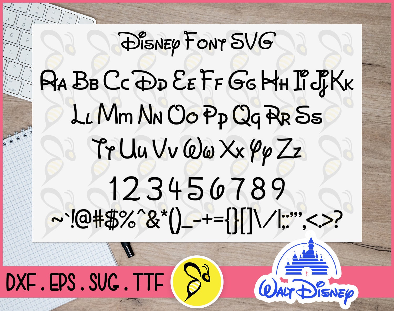 Buy Disney Font Svg Collection Png Disney Vector Alphabet Dxf