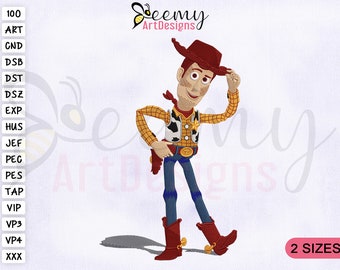 Sheriff Woody Toy Story Embroidery Design, Toy Story Embroidery Design, Sheriff Woody Embroidery Designs, 2 Sizes Machine Embroidery Designs