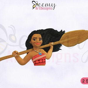 Moana Render Embroidery Design, 4x4 And 5x7 Hoop, Princess Embroidery Designs, Moana Embroidery Design, Princess Moana Embroidery Design