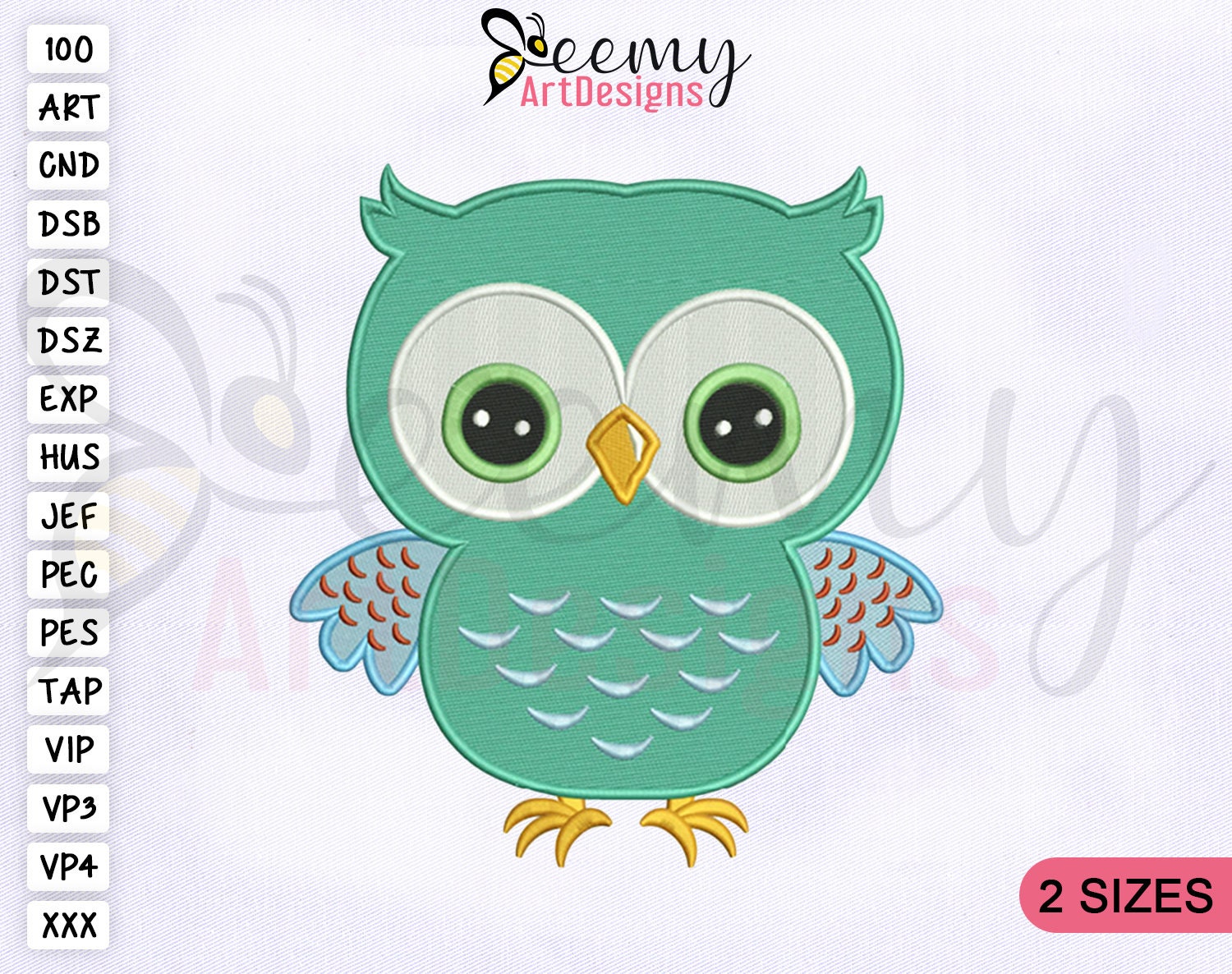 Darling Baby Owl Embroidery Design, 4x4 and 5x7 Hoop, Owl PES Embroidery Designs, Cute Owl Machine E