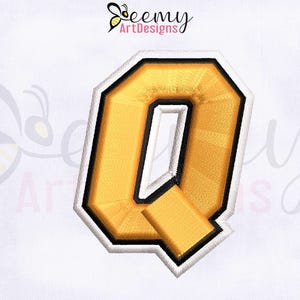 Letter Q 3D Puff Machine Embroidery Design | 2.25 Inches Embroidery Logo | 3D Puff Logo Embroidery | Alphabet Q Logo Embroidery Design