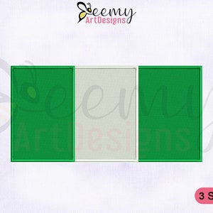 Nigeria Flagge Stickdatei für die Maschine | 2.5x2.5 Baseballmütze Stickdatei | 10x10 Rahmen | 13x18 Hoop | Nigeria-Flaggenstickerei