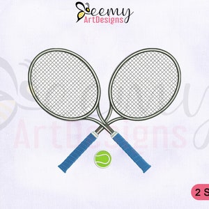 Tennis Rackets and Ball Embroidery Design, 4x4 and 5x7 Hoop EMB, Tennis Embroidery Design, Tennis Rackets Embroidery, Tennis Ball Embroidery