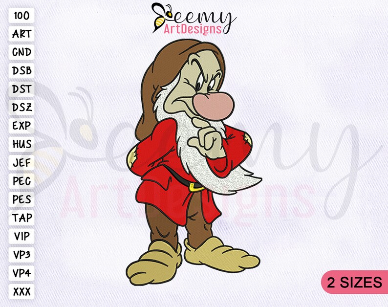 Disney Grumpy Digital Embroidery Design 4x4 &amp; 5x7 Hoop - Etsy