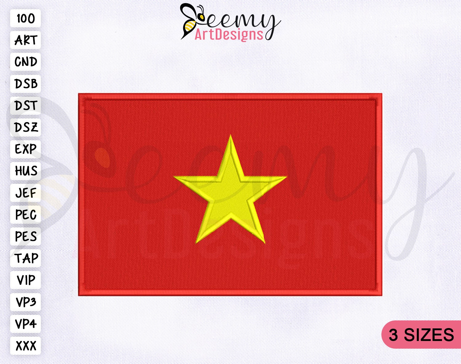 Toppa Ricamata Termoadesiva Bandiera Vietnam: Piccola (7x4,5 Cm) E Resistente, Ideale Per Personalizzare Zaini, Giubbotti E Borse - 2