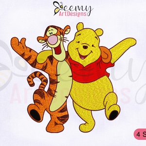 Winnie the Pooh & Tigger Embroidery Design, 4 Sizes Embroidery Designs, Winnie the Pooh Embroidery Design, Pooh Face Mask Embroidery Designs