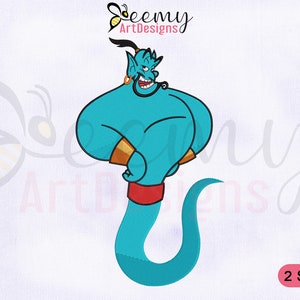 Aladdin Genie Machine Embroidery Design, Aladdin Genie Jinn Embroidery Design, Aladdin Embroidery Designs, 2 Sizes Machine Embroidery Design