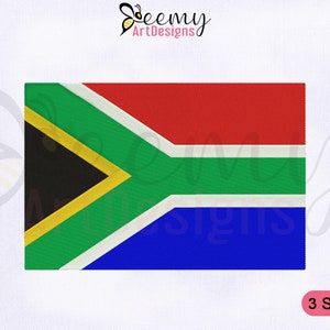 Südafrika Flagge Maschinenstickerei | 2.5x2.5 Kappe Design | 10x10 Hoop | 5x7 Hoop EMB Designs | Südafrika Flagge Stickdatei