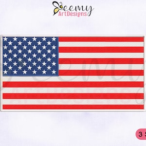 American Flag Machine Embroidery Design, 2.5x2.5, 4x4, 5x7 Hoop Flag, USA Flag Embroidery Design, United States Flag PES Embroidery Designs image 1