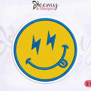 Smiley Face Machine Embroidery Design | 2 Sizes Embroidery Designs | Smiley Emoji Face Embroidery Design | Emoji Face Embroidery Designs