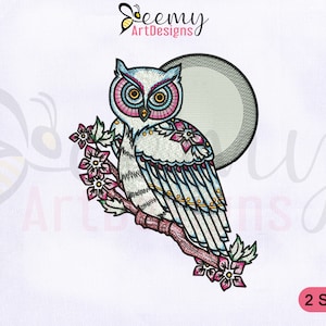 Strix Occidentalis Owl Embroidery Design, 4x4 & 5x7 Hoop, Owl Machine Embroidery Design, Decorative Owl Embroidery Design, Birds Embroidery