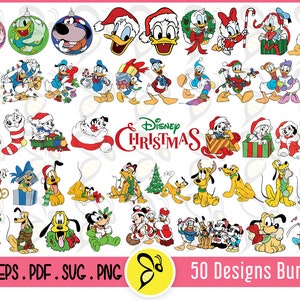 Weihnachten Donald und Daisy Duck SVG Bundle, Dalmatiner, Mickey, Goofy, und Donald und Daisy Duck SVG, Donald Vektor Kunst Datei, Cricut geschnitten