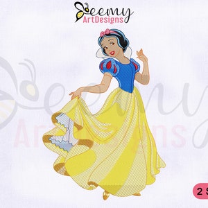 Princess Snow White Machine Embroidery Design, Princess Embroidery Designs, Snow White Embroidery Design, 2 Sizes Machine Embroidery Designs