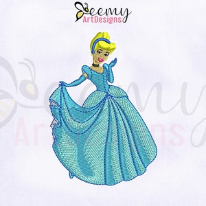 Princess Cinderella Embroidery Design, 4x4 Hoop Embroidery Design, Princess Machine Embroidery Designs, Cinderella Machine Embroidery Design