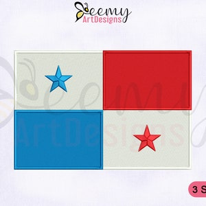 Panama Flag Machine Embroidery Design | 2.5x2.5 Cap Design | 4x4 Hoop | 5x7 Hoop | Panama Flag Embroidery Designs | Flags Embroidery Designs
