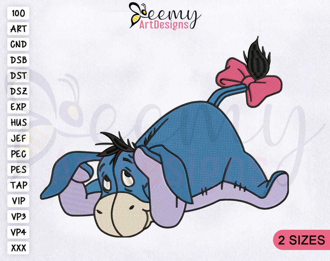 Winnie the Pooh Eeyore Embroidery Design, 4x4 and 5x7 Hoop