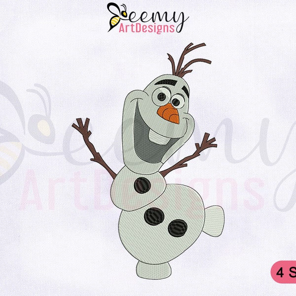 Happy Olaf Embroidery Design, 4 Sizes Embroidery Designs, Olaf Embroidery Design, Frozen Olaf Embroidery Design, Frozen Embroidery Designs