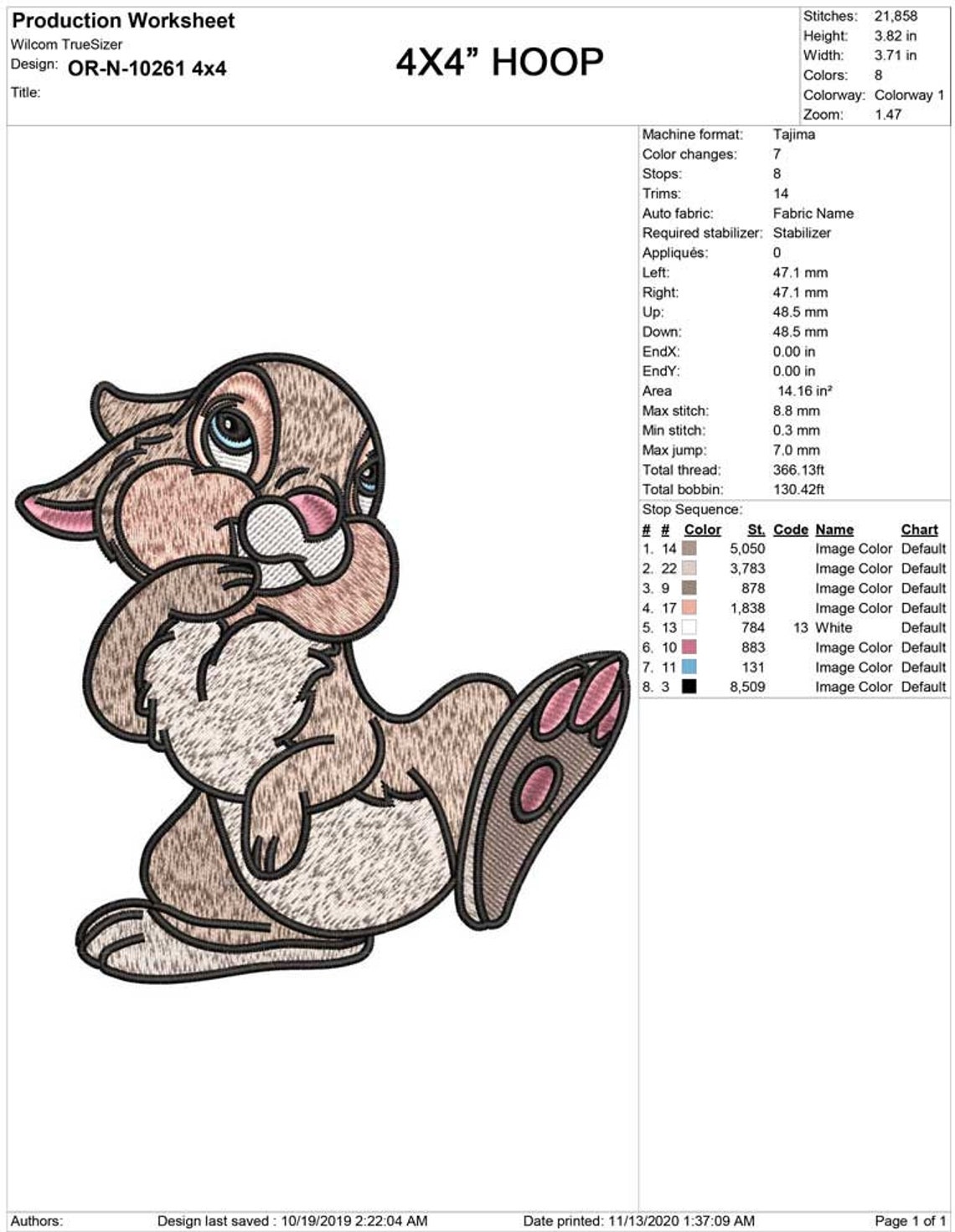 Miss Bunny Thumper Machine Embroidery Design | 4x4 Hoop EMB Design ...