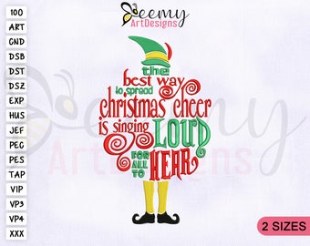The Best Way to Spread Christmas Cheer Embroidery Design, 4x4 and 5x7 Hoop, Christmas Embroidery Designs, Elf Legs Machine Embroidery Design