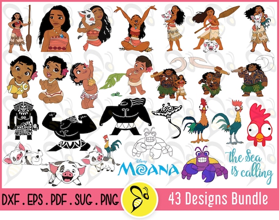 Moana Svg Vector Art Design Bundle Baby Moana Vector Design Etsy