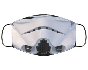 Storm Trooper Handmade Face Mask With Filter | Adult Face Mask, Kids Face Mask,Washable & Reusable Face Mask,Fast Shipping! Made In USA!