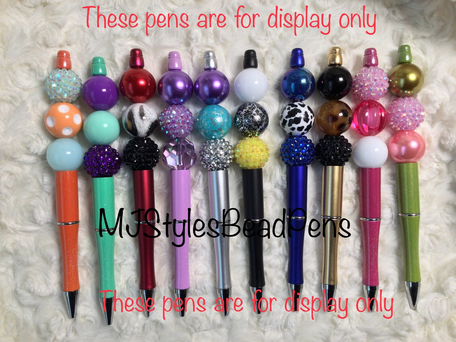 10 Color DIY Plastic Bead Pens Beadable Pen Blank Etsy