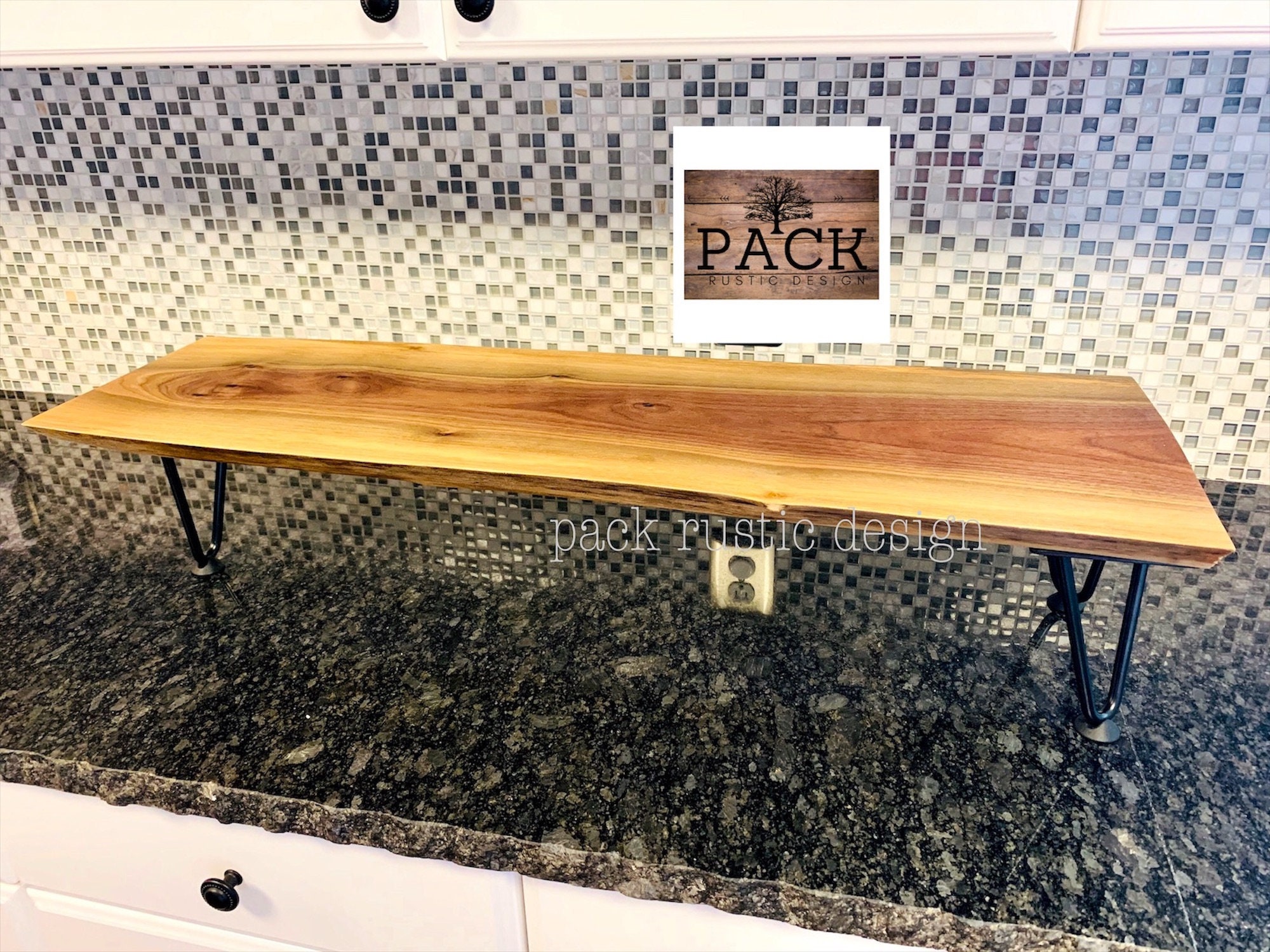 Large Natural Wood and Metal Display Riser. Rustic Display Riser. Wood ...