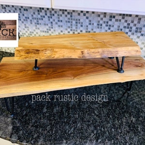 Natural Wood and Metal Display Riser Set. Rustic Display Riser. Wood ...