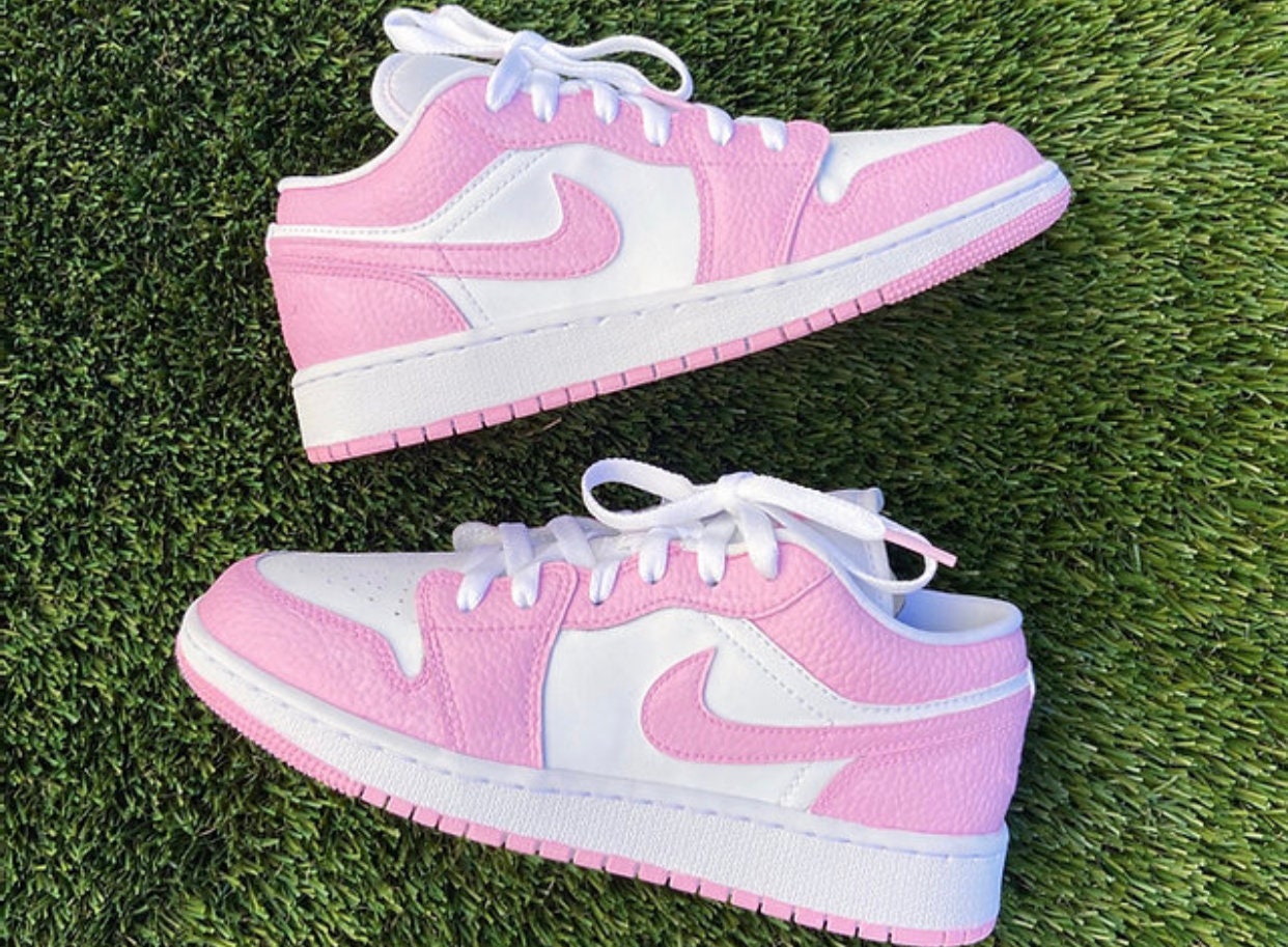pink purple blue jordans