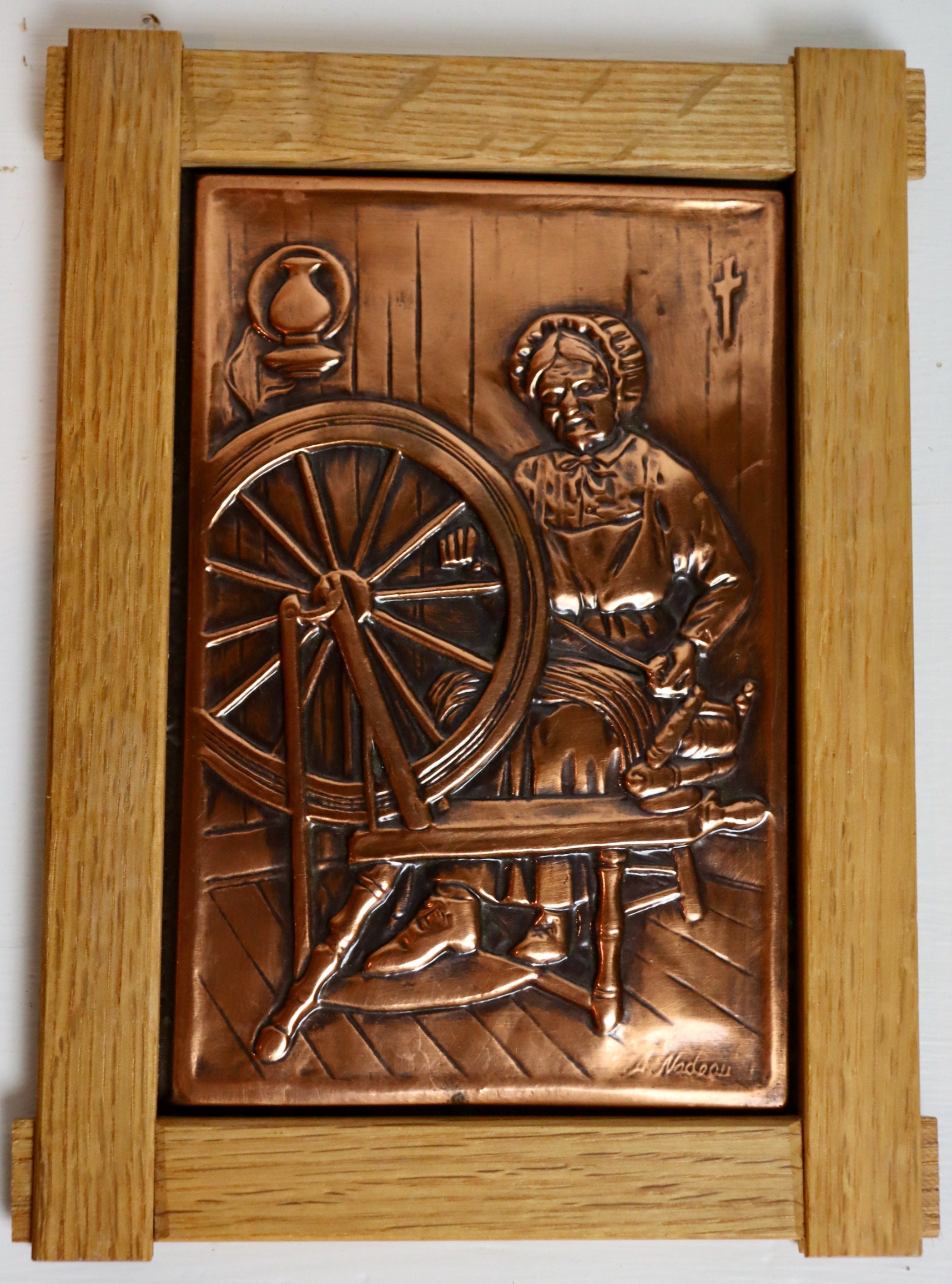 2 Vintage Embossed Copper Pictures by A. Nadeau Made in Etsy