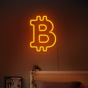 Bitcoin neon light sign, Bitcoin led sign, Money neon sign,  Crypto light up sign, Trading wall art, Crypto wall decor, Crypto wall art