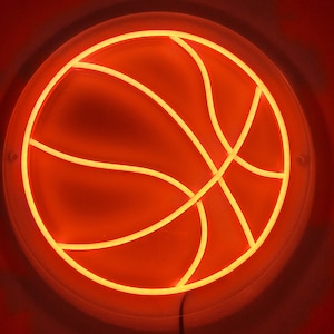 Insegna al neon da basket, luce a led da basket, insegna a led da basket, insegna luminosa da basket, arte murale da basket, decorazione murale da basket