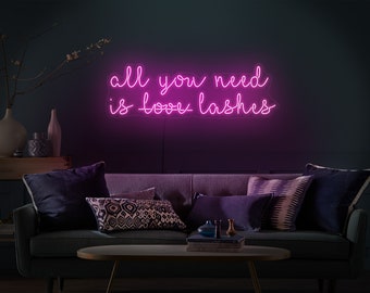 All you need is love lashes neon sign,All you need is love lashes led sign,Neon sign bedroom,Led neon sign,Neon decorations,Pink neon sign