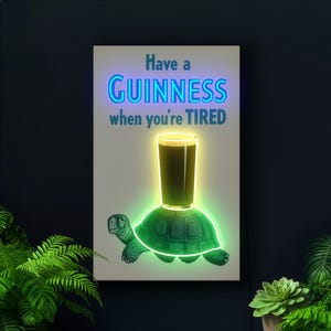 Guinness Neon Bar Sign,Beer Wall Decor,Vintage Bar Sign,Man Cave Neon Sign,Retro Beer Sign,LED Beer Sign,Cool Wall Sign,Bar Sign for Wall