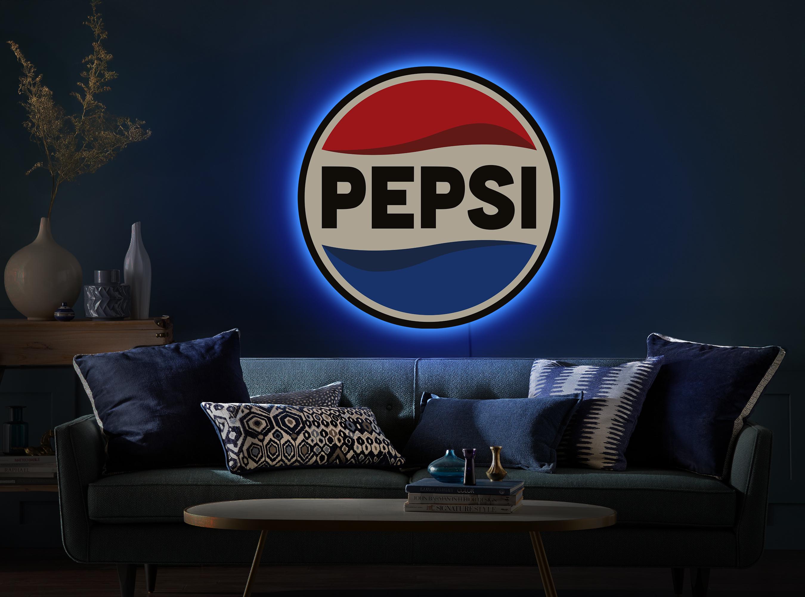 Pepsi Led Sign Pepsi Wall Sign, Retro Pepsi LED Light, Vintage Pepsi Sign, Pepsi Logo ...