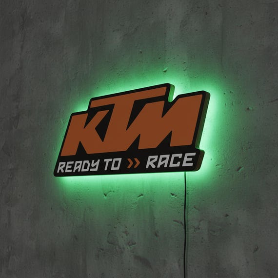KTM Wall Sign Decor,Motorcycle Light Sign,Racing LED Wall Sign,Biker Room Decor,Moto Garage Wall Light,Dirt Bike LED Sign,Racing Room Decor