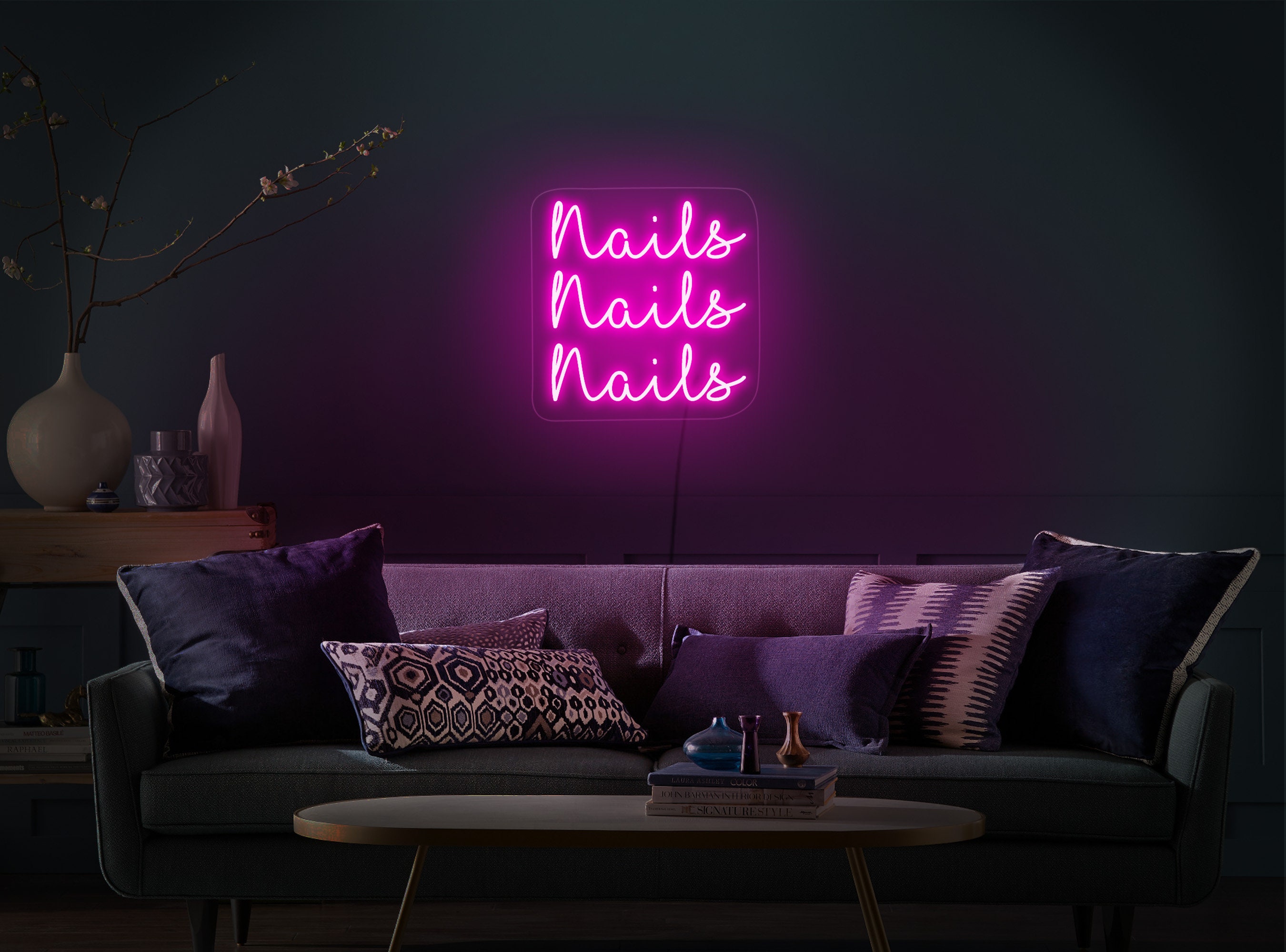 Nails Neon Signnails Led Signnails Light Signbeauty Salon Etsy UK