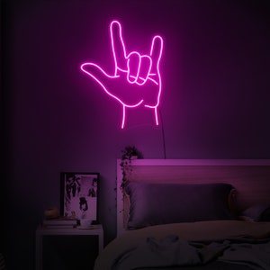 Rock and roll neon sign,Rock and roll led sign,Rock and roll light sign,Rockstar hand neon sign,Rock hand neon sign,Music neon sign
