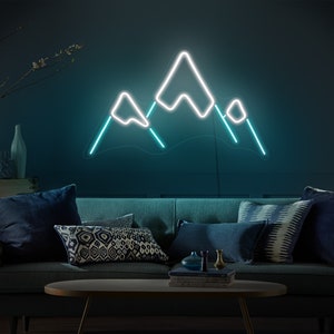 Mountain neon sign,Mountain neon light,Mountain led sign,Mountain wall art,Led neon sign wall decor,Neon sign wall art